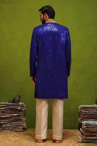 HUMSAFAR ROYAL BLUE INDO - WESTERN SET