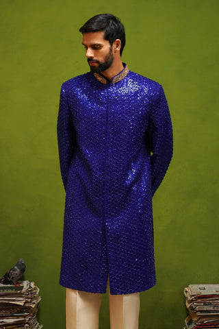 HUMSAFAR ROYAL BLUE INDO - WESTERN SET