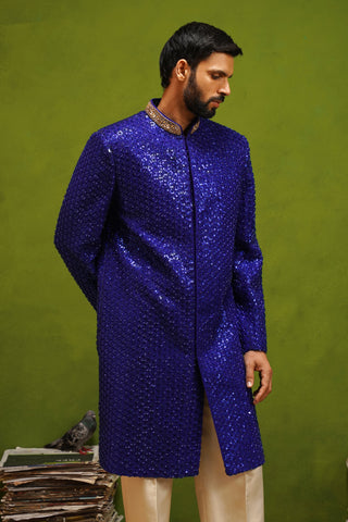HUMSAFAR ROYAL BLUE INDO - WESTERN SET