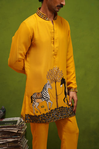 SAATHI YELLOW SHORT KURTA SET