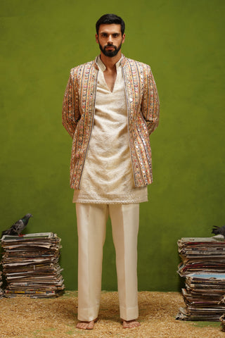 SAFAR MULTI JODHPURI SET WITH V NECK KURTA