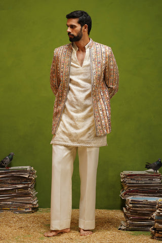SAFAR MULTI JODHPURI SET WITH V NECK KURTA