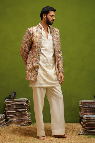 SAFAR MULTI JODHPURI SET WITH V NECK KURTA