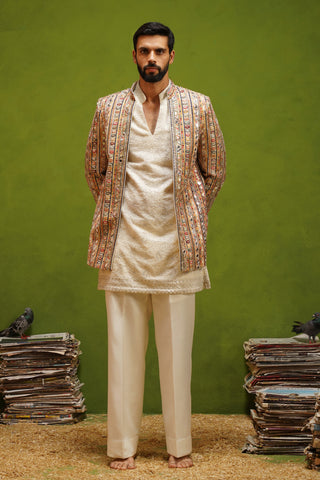 SAFAR MULTI JODHPURI SET WITH V NECK KURTA