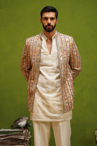 SAFAR MULTI JODHPURI SET WITH V NECK KURTA