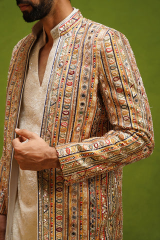 SAFAR MULTI JODHPURI SET WITH V NECK KURTA