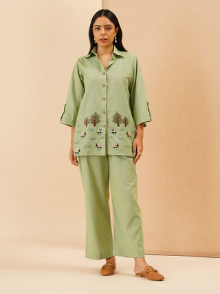 Sage Green Agnès Button Down Co-Ord Set