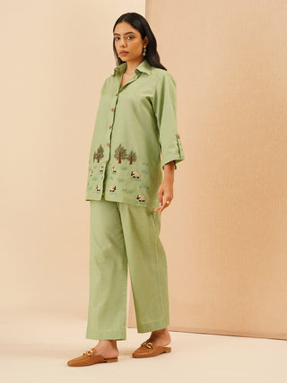 Sage Green Agnès Button Down Co-Ord Set