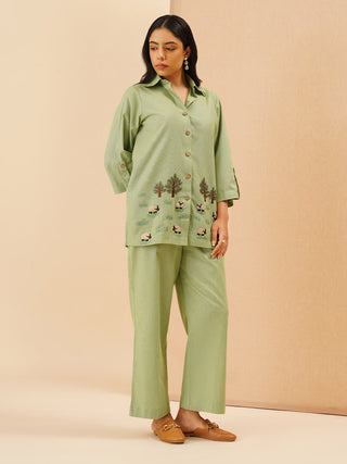 Sage Green Agnès Button Down Co-Ord Set