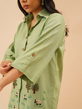 Sage Green Agnès Button Down Co-Ord Set