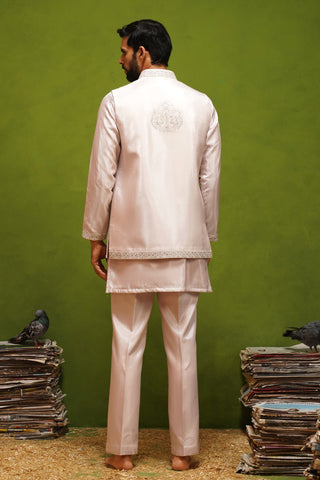 OJASV PINK SHORT KURTA JACKET  SET