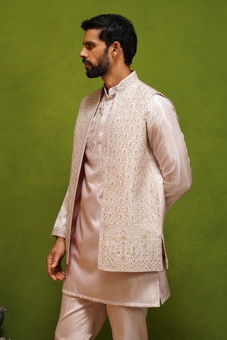 OJASV PINK SHORT KURTA JACKET  SET
