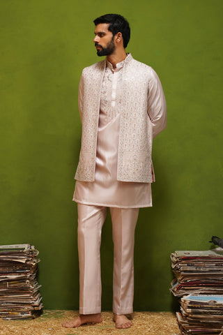 OJASV PINK SHORT KURTA JACKET  SET
