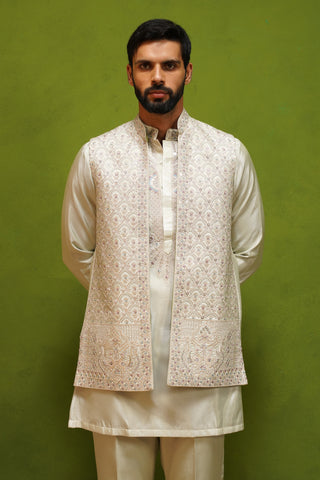 OJASV MEHNDI SHORT KURTA JACKET SET