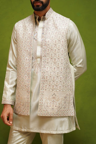 OJASV MEHNDI SHORT KURTA JACKET SET