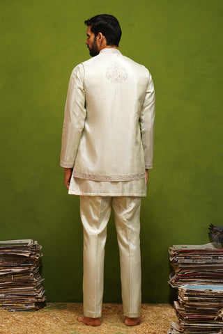 OJASV MEHNDI SHORT KURTA JACKET SET