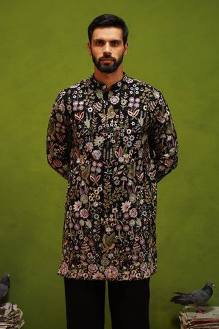 ROOH BLACK SHORT KURTA SET