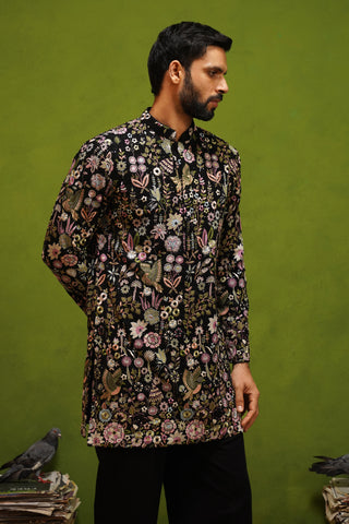 ROOH BLACK SHORT KURTA SET
