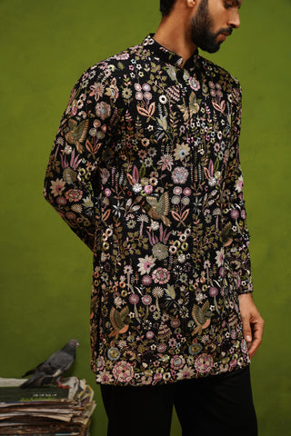 ROOH BLACK SHORT KURTA SET