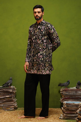 ROOH BLACK SHORT KURTA SET