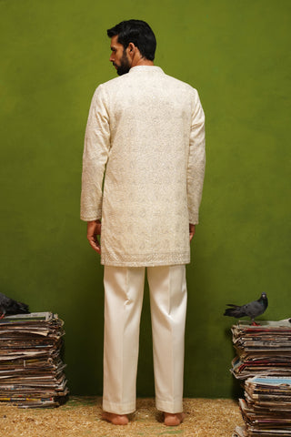 NAQSH IVORY V NECK SHORT KURTA SET