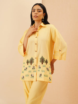 Yellow Agnès Button Down Co-Ord Set