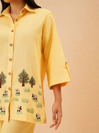 Yellow Agnès Button Down Co-Ord Set