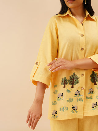 Yellow Agnès Button Down Co-Ord Set