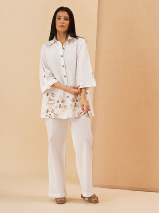 White Gallina Button Down Co-Ord Set