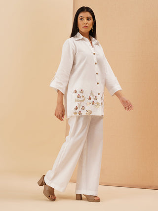 White Gallina Button Down Co-Ord Set