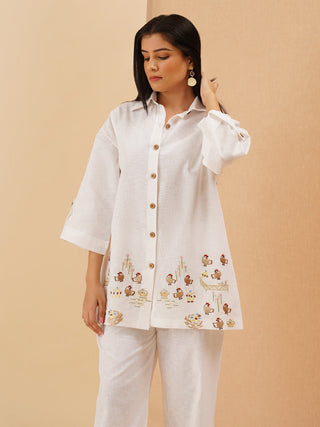 White Gallina Button Down Co-Ord Set