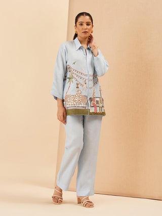 Powder Blue Savanna Zipper Co-Ord Set