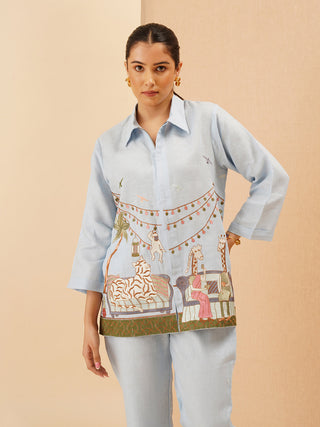 Powder Blue Savanna Zipper Co-Ord Set