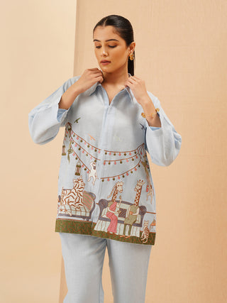 Powder Blue Savanna Zipper Co-Ord Set