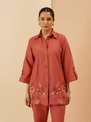 Rust Gallina Button Down Co-Ord Set