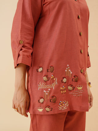 Rust Gallina Button Down Co-Ord Set