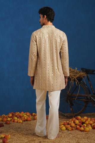 AAINA GOLDEN SHORT KURTA SET