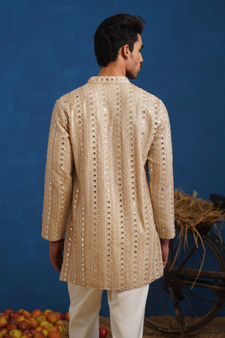 AAINA GOLDEN SHORT KURTA SET