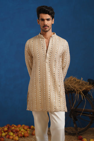 AAINA GOLDEN SHORT KURTA SET