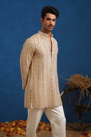 AAINA GOLDEN SHORT KURTA SET