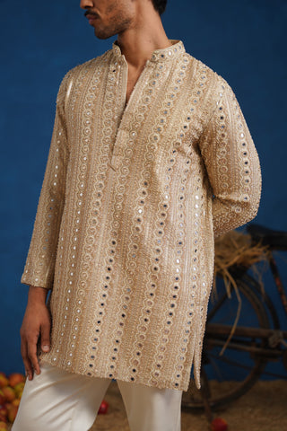 AAINA GOLDEN SHORT KURTA SET