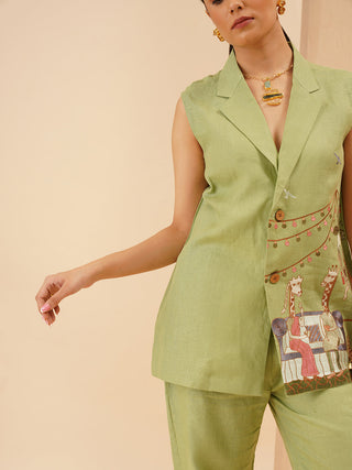 Sage Green Savanna Cut Sleeves Co-Ord Set