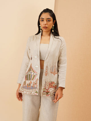 Nude Mirabella Shawl Collar Shrug Co-Ord Set