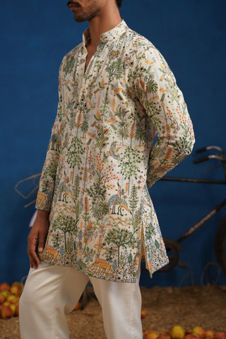 PARIND IVORY SHORT KURTA SET