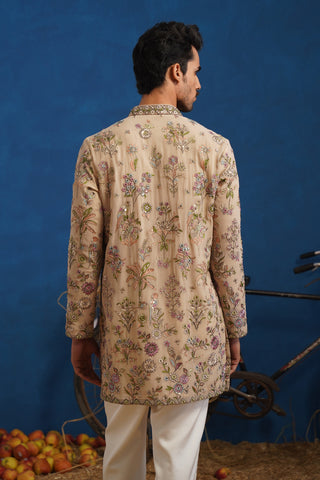 REHAAN BEIGE SHORT KURTA SET