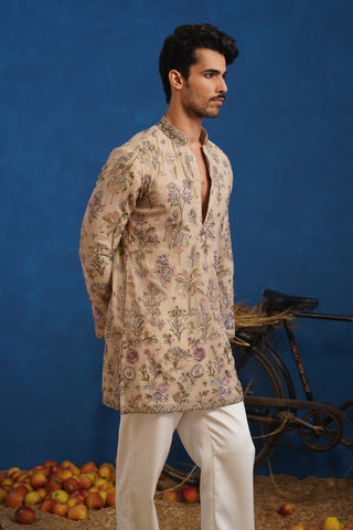 REHAAN BEIGE SHORT KURTA SET