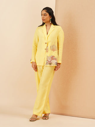 Yellow Pantera Blazer Co-Ord Set