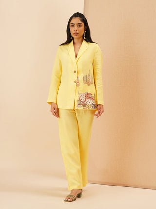 Yellow Pantera Blazer Co-Ord Set