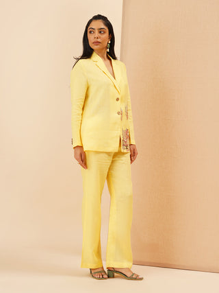 Yellow Pantera Blazer Co-Ord Set