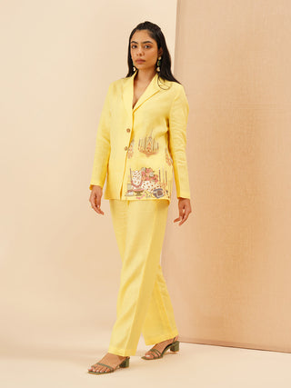 Yellow Pantera Blazer Co-Ord Set